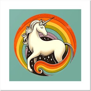 Retro Unicorn Posters and Art